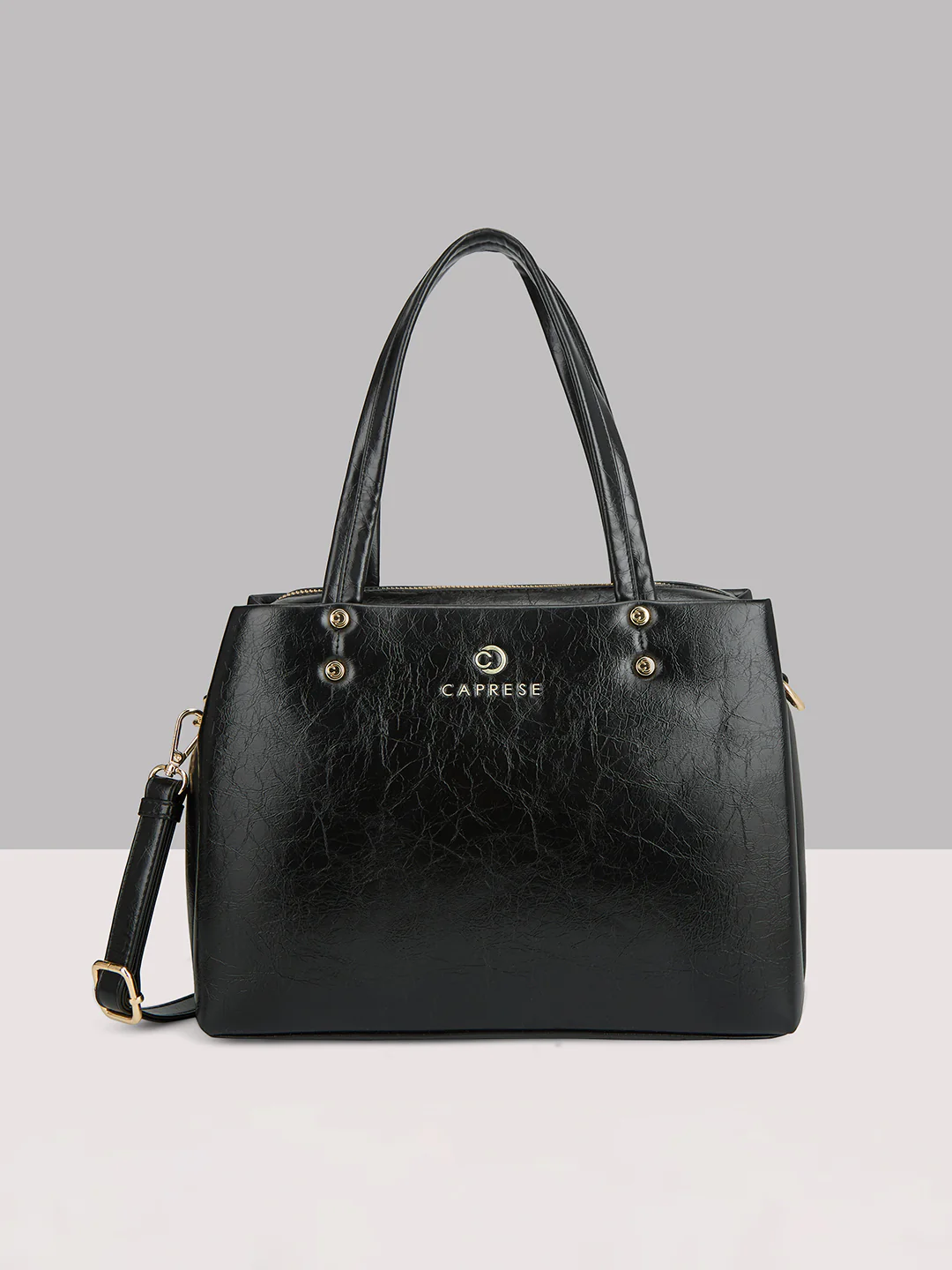 Caprese Geneva Medium Black Satchel - Image 10