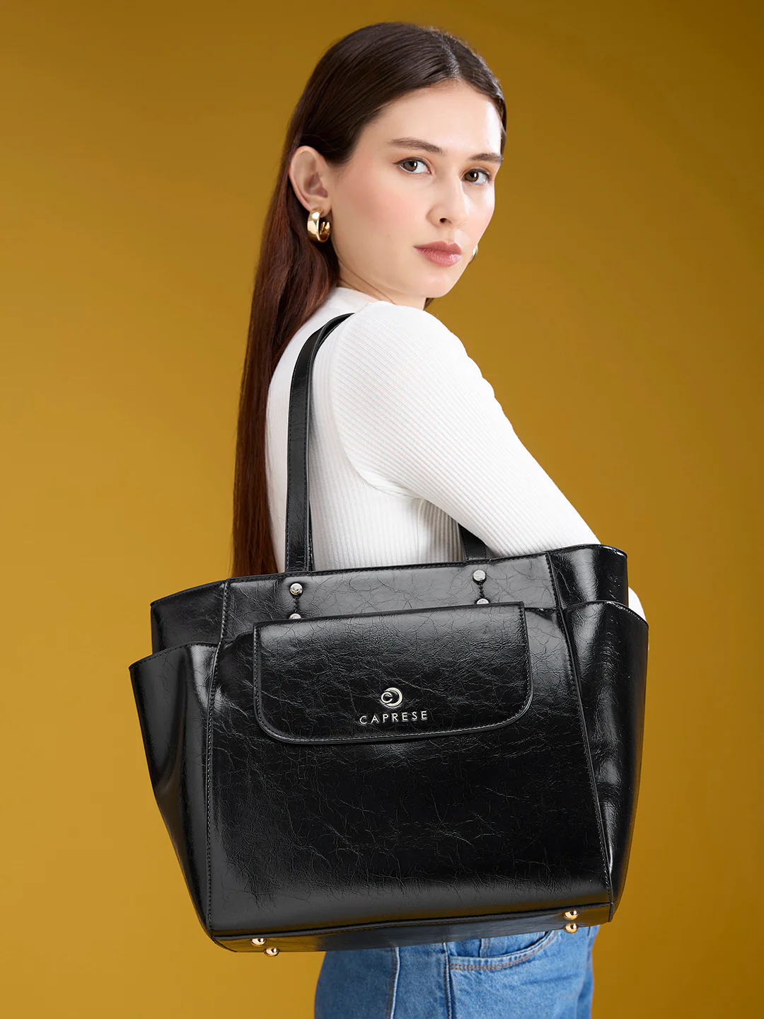 Caprese Geneva Medium Black Tote - Image 11