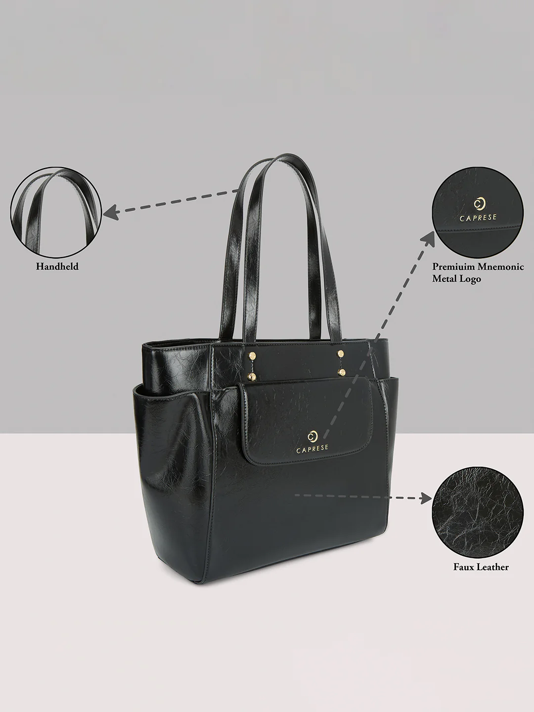 Caprese Geneva Medium Black Tote - Image 14