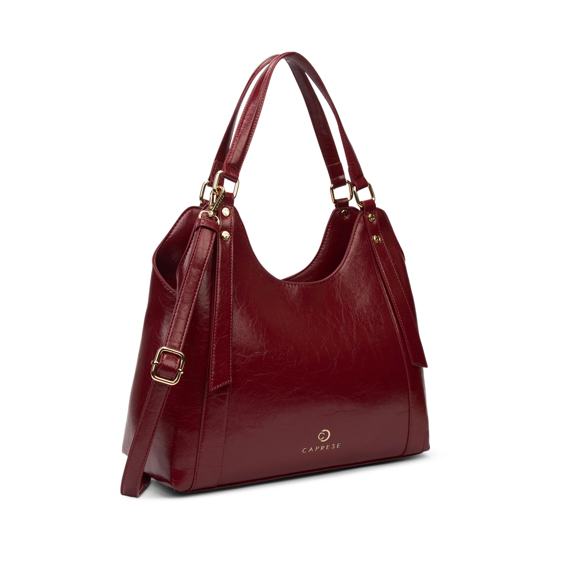 Caprese Geneva Medium Cherry Lacquer Hobo Bag - Image 3
