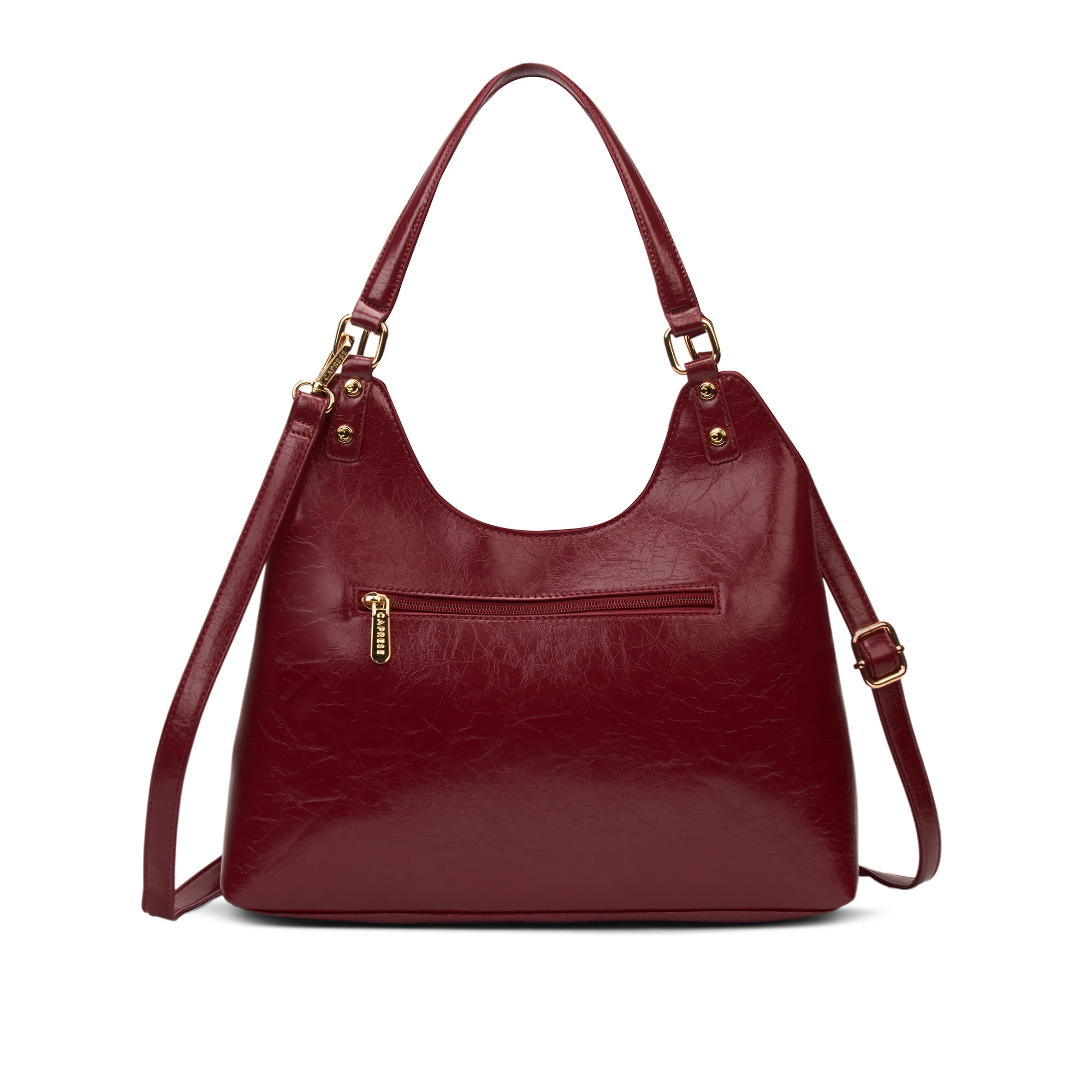 Caprese Geneva Medium Cherry Lacquer Hobo Bag - Image 4