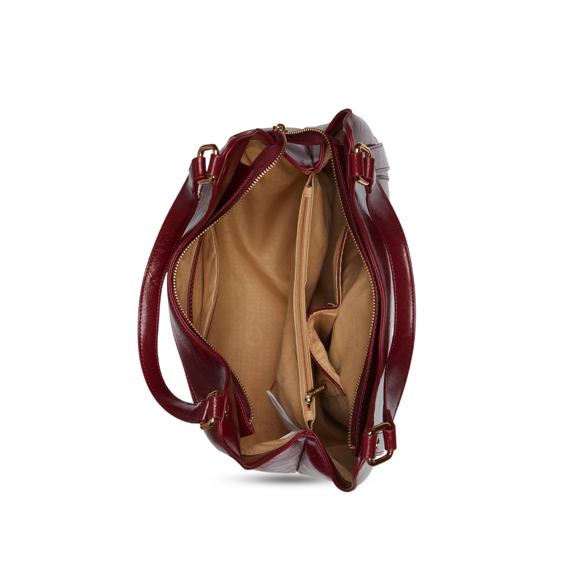 Caprese Geneva Medium Cherry Lacquer Hobo Bag - Image 6