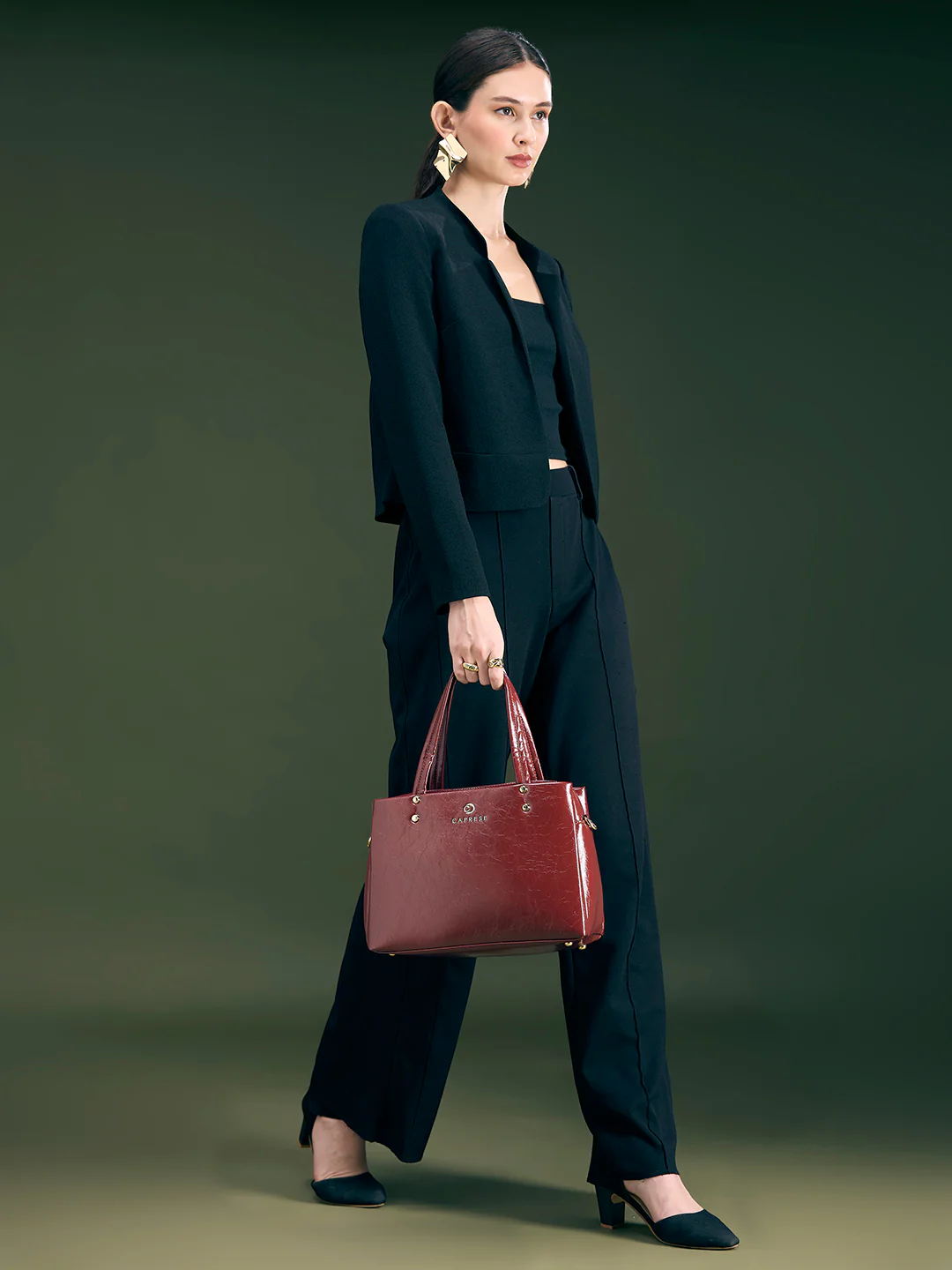 Caprese Geneva Medium Cherry Lacquer
 Satchel - Image 2