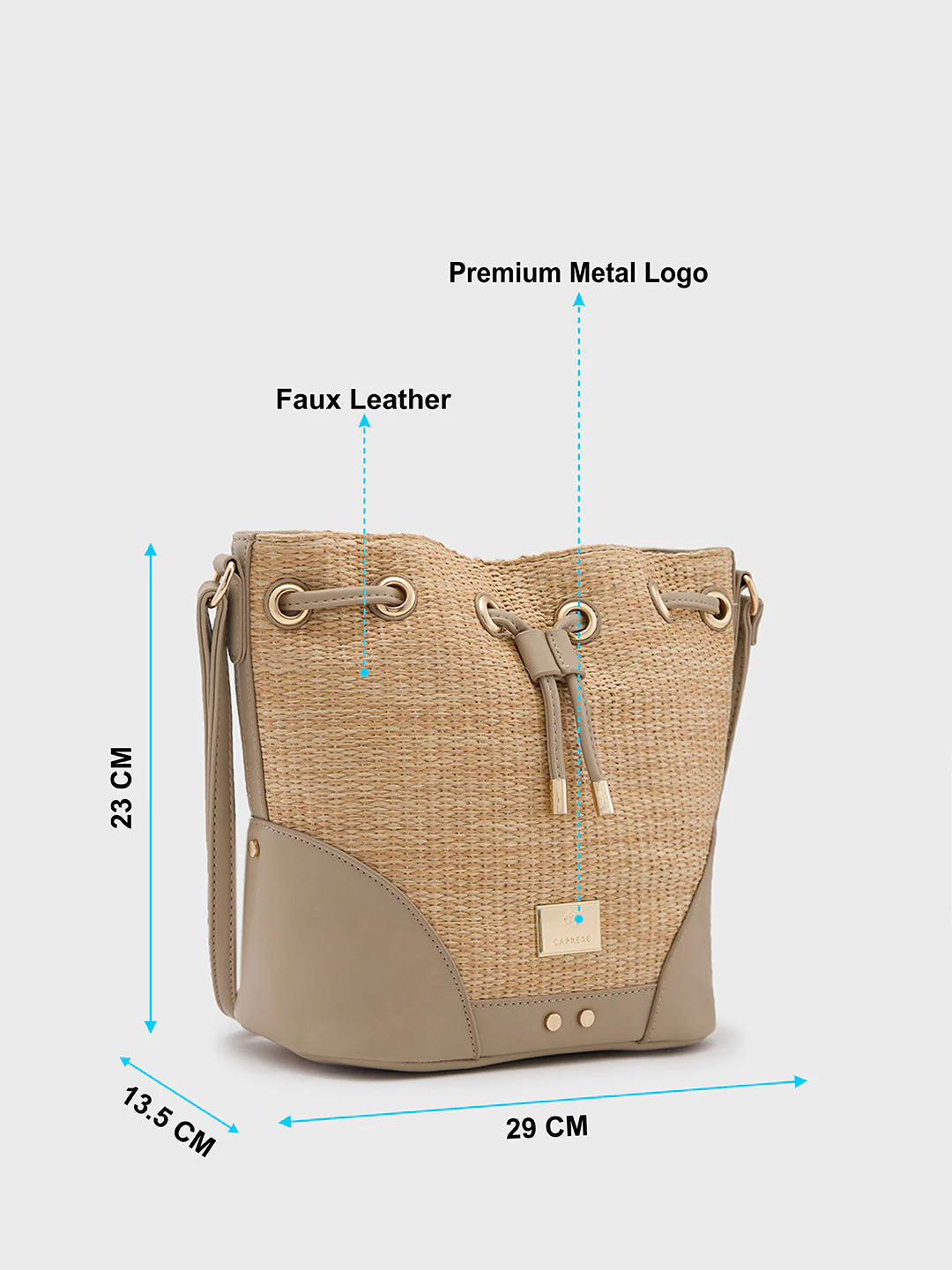 Caprese Georgia Medium Beige Sling Bag - Image 6