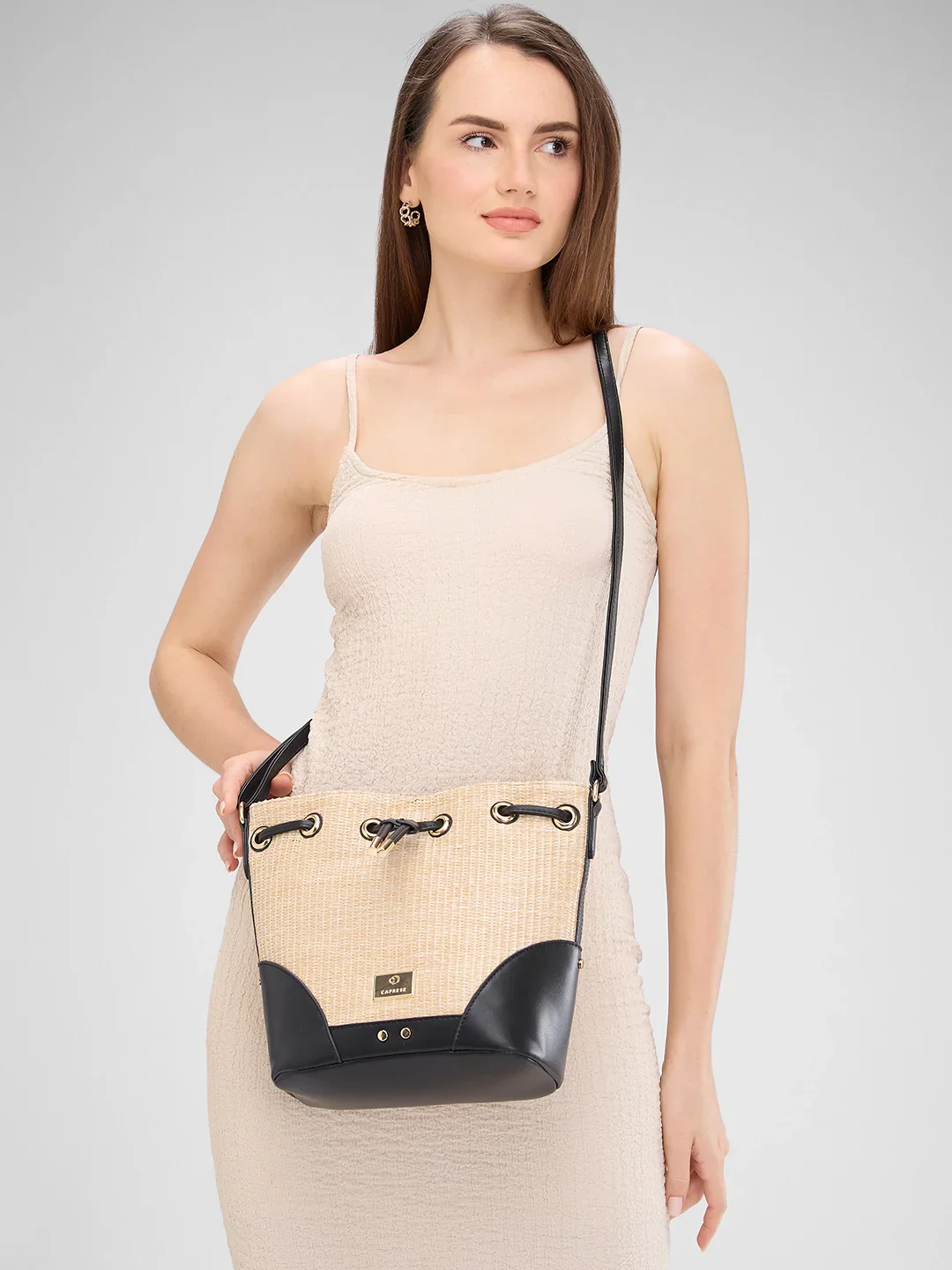Caprese Georgia Medium Black Sling Bag - Image 11