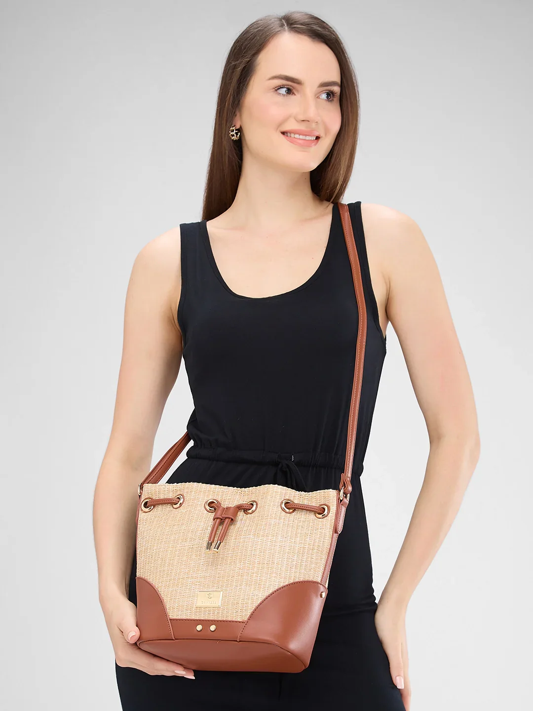 Caprese Georgia Medium Brown Sling Bag - Image 2