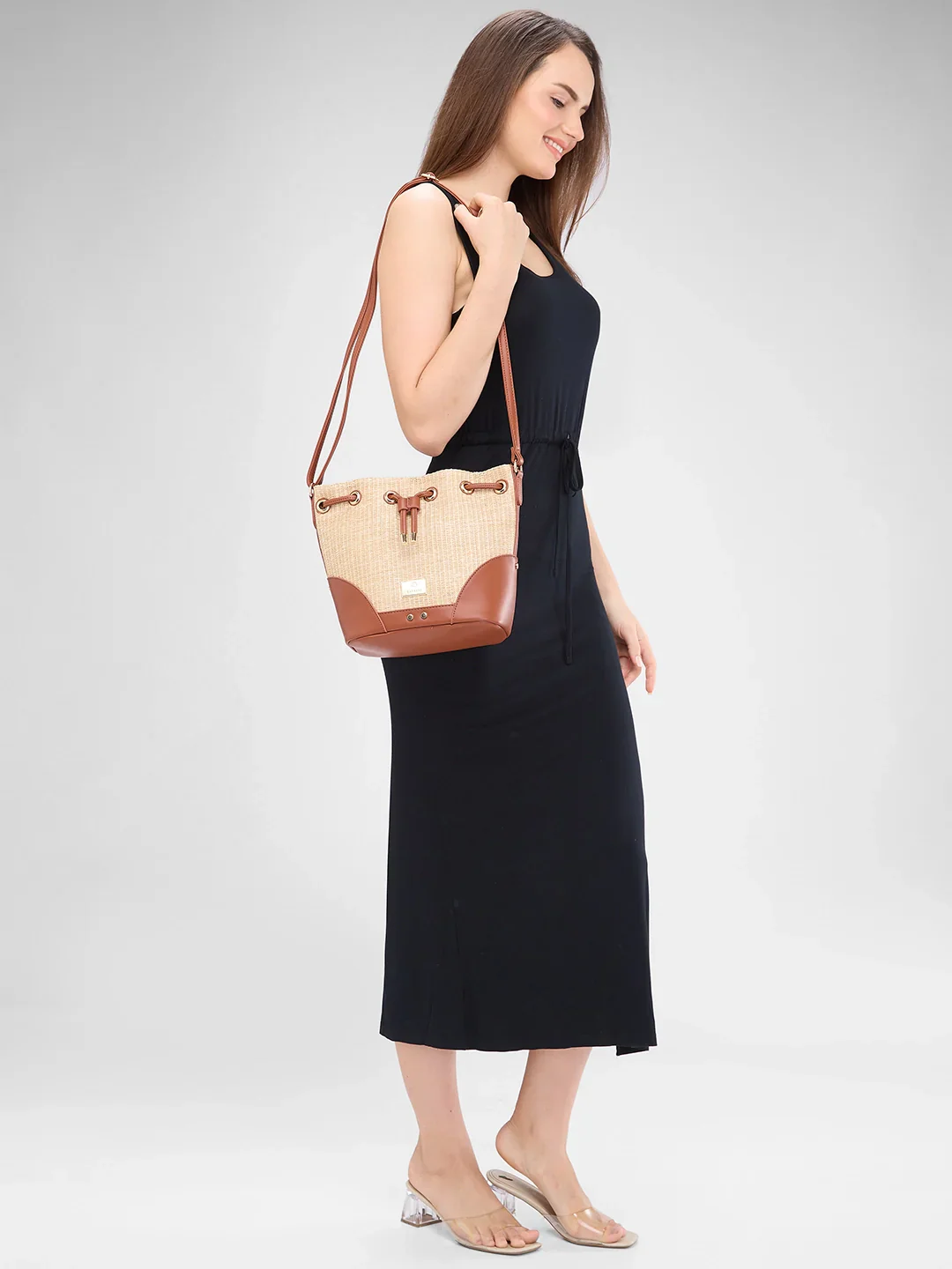 Caprese Georgia Medium Brown Sling Bag - Image 4
