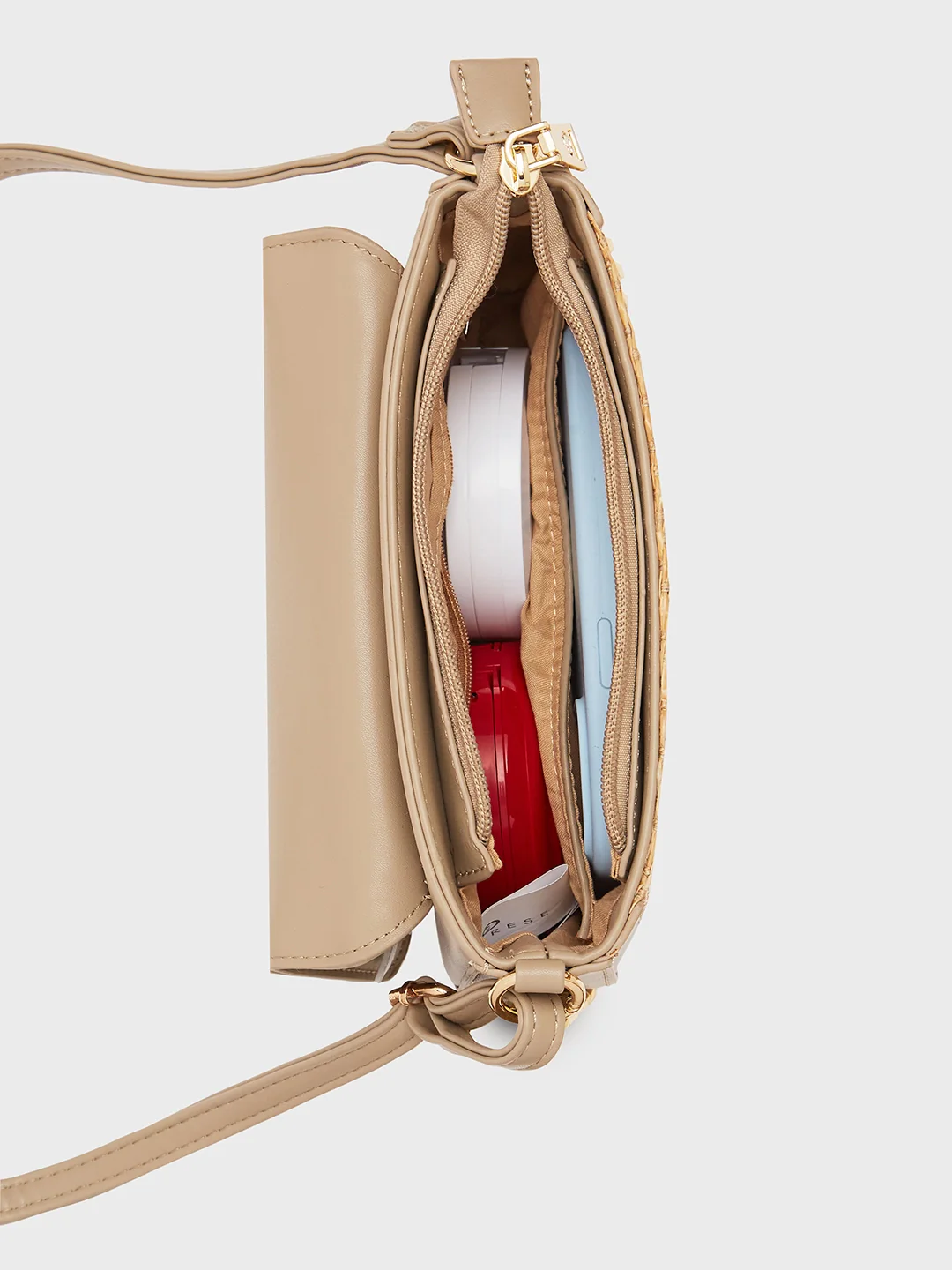 Caprese Georgia Small Beige Sling Bag - Image 8