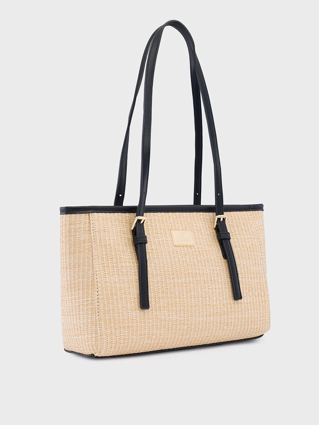 Caprese Georgia Self Design Medium Black Tote Bag - Image 2