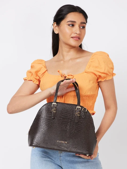 Caprese Gianna Medium Dark Satchel Bag - Image 2