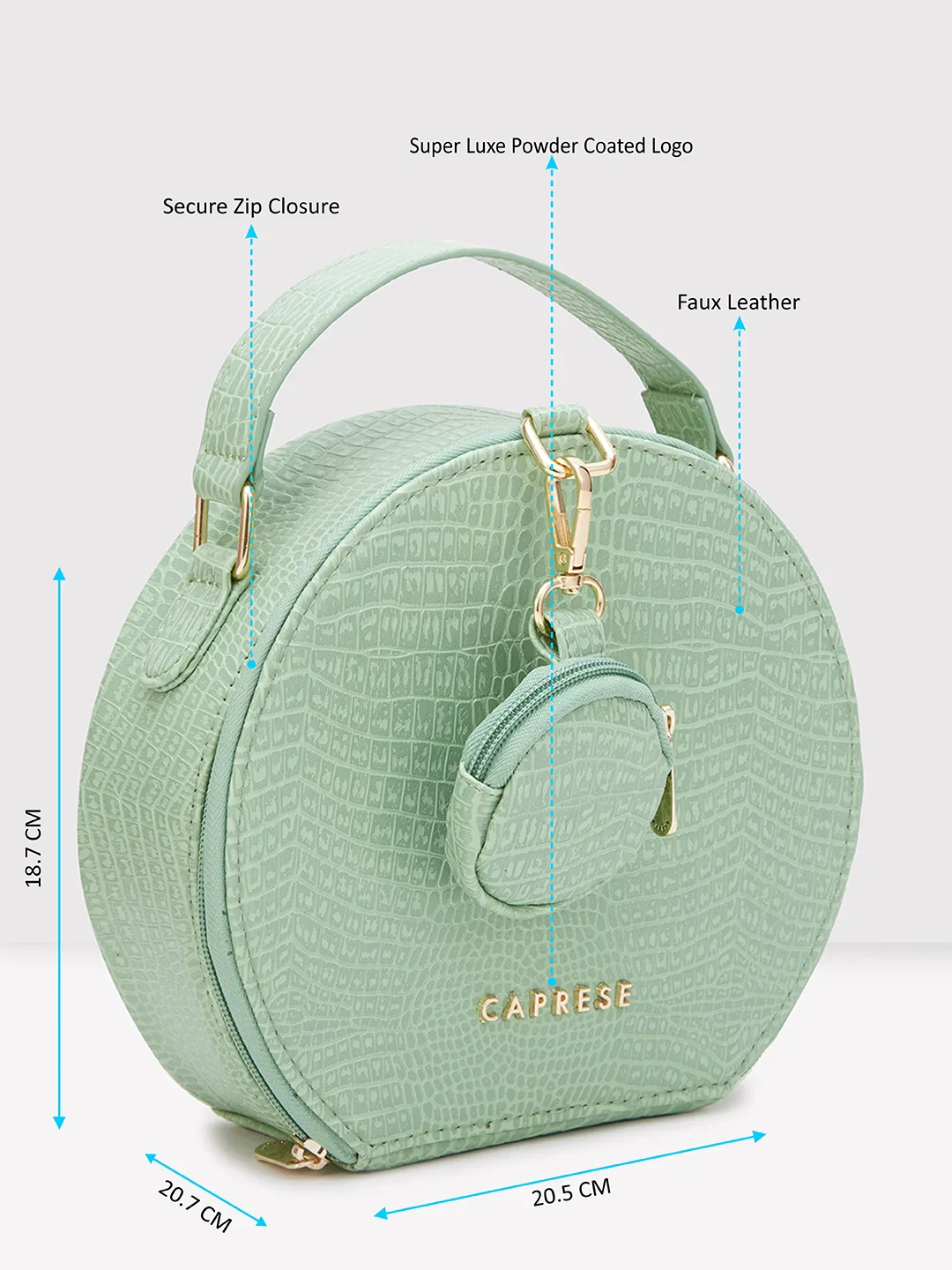 Caprese Gianna Small (E) Green Sling Bag - Image 7