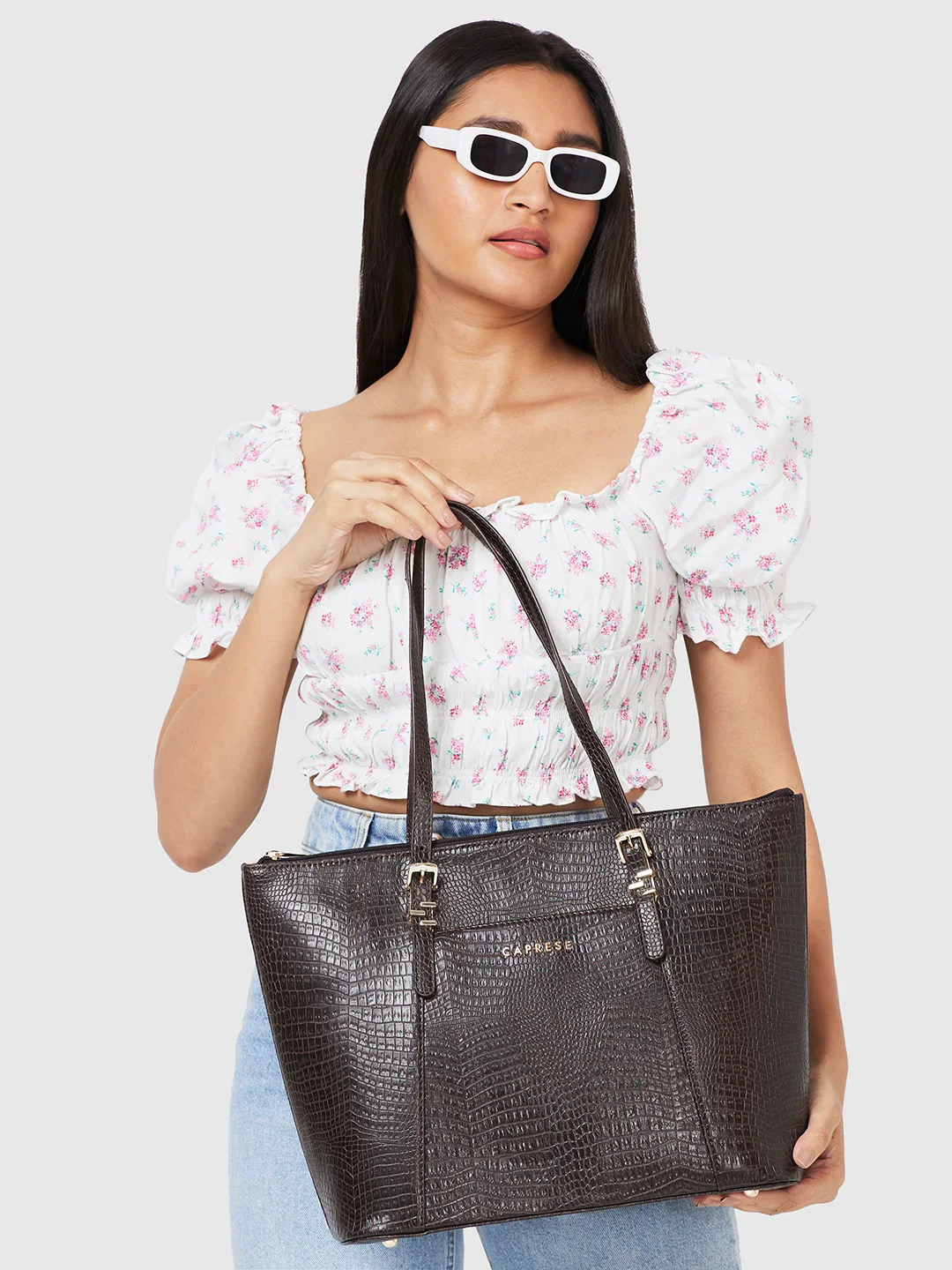 Caprese Gianna Large Dark Tote Bag - Image 3