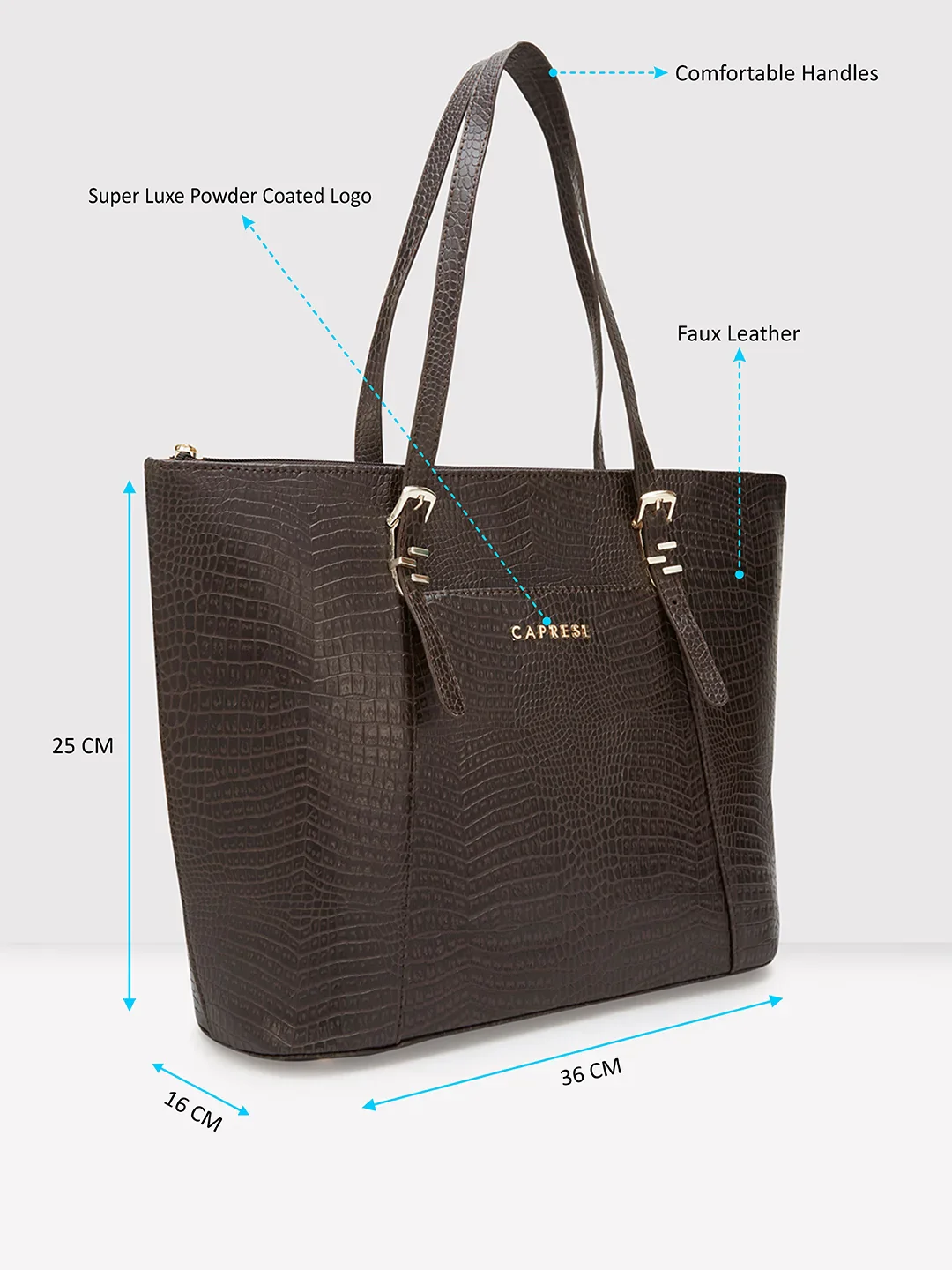 Caprese Gianna Large Dark Tote Bag - Image 7
