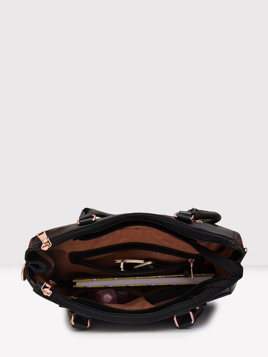 Caprese Gigi Large Black Satchel Bag - Image 10