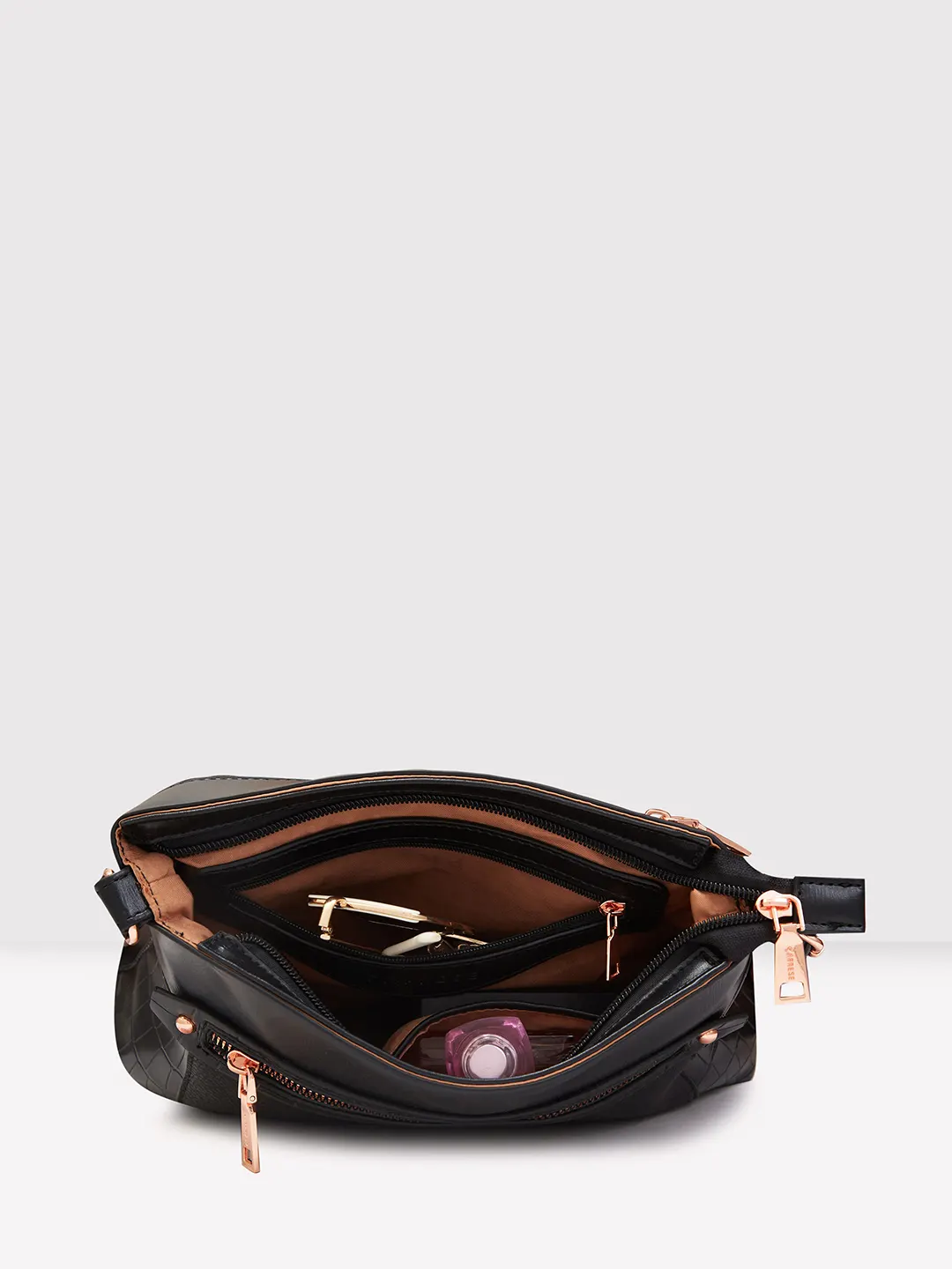 Caprese Gigi Medium Black Sling Bag - Image 12
