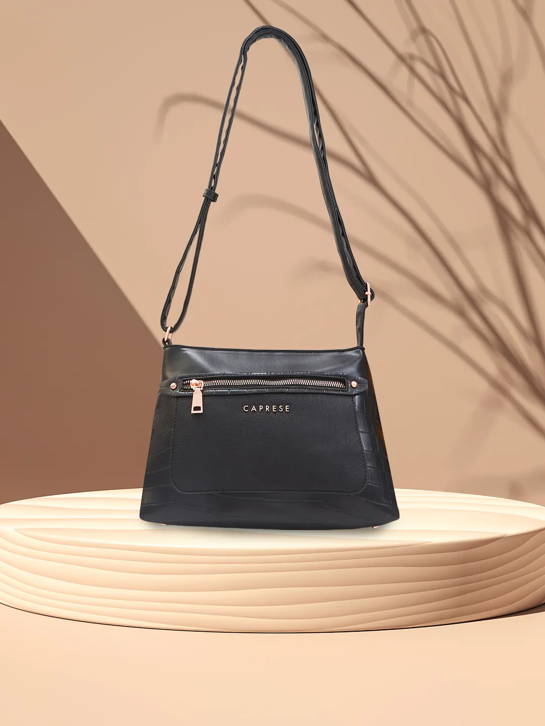 Caprese Gigi Medium Black Sling Bag - Image 5