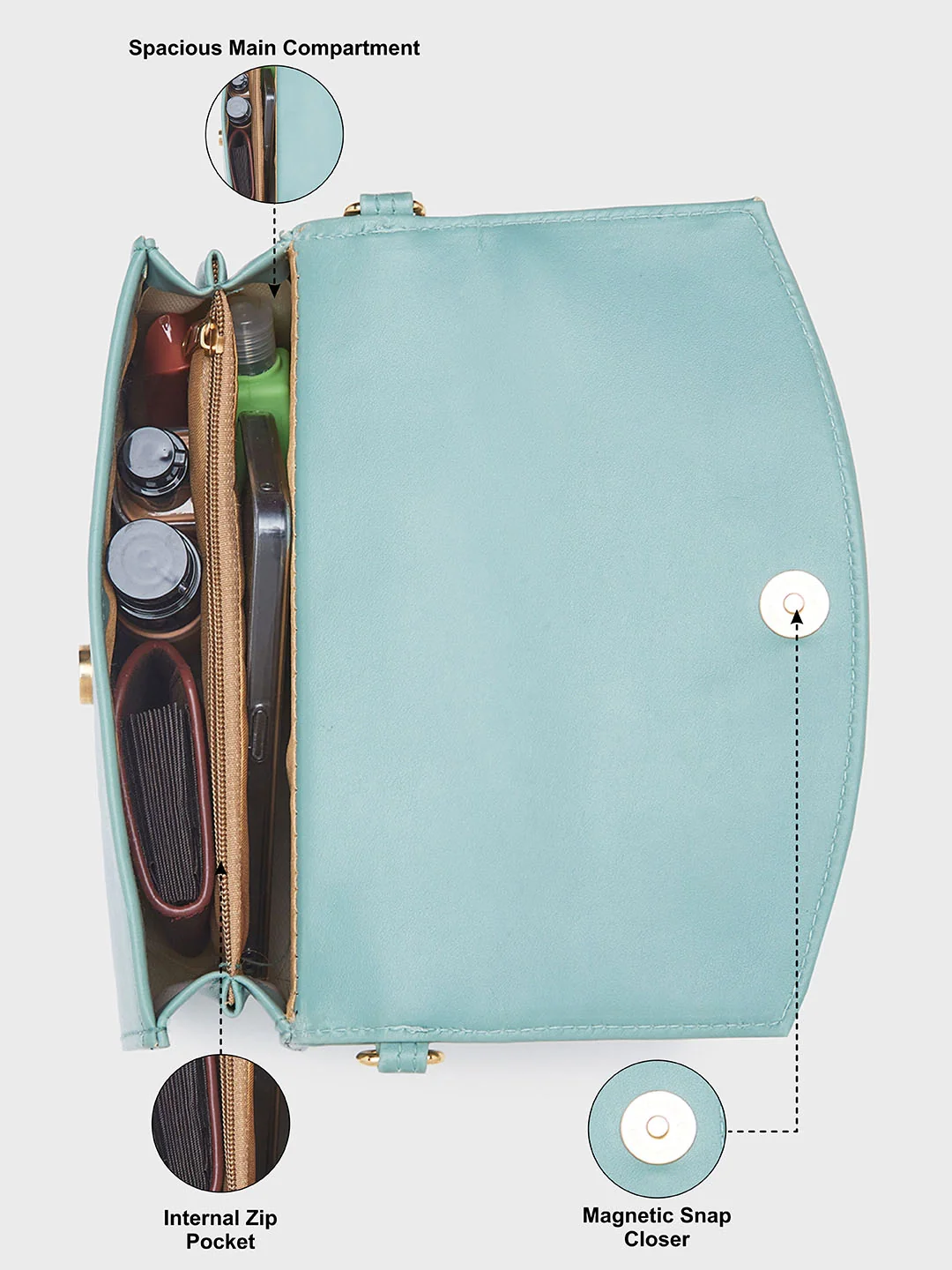 Caprese Giko Medium Mint Sling Bag - Image 4