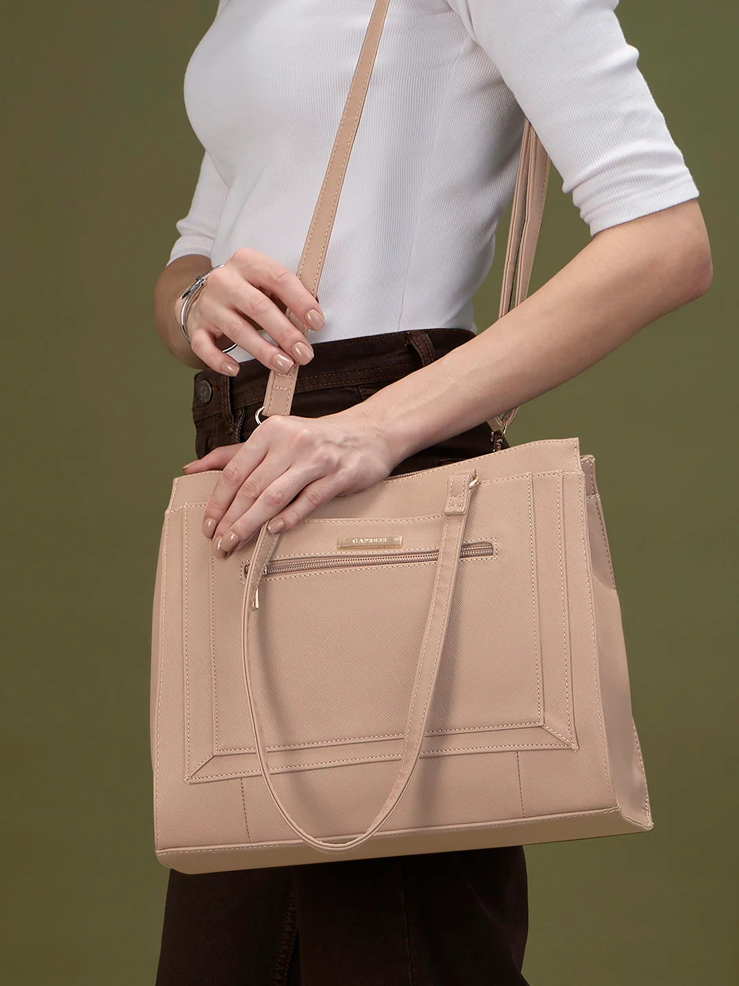 Caprese Ginty Medium Blush Pink Satchel Bag - Image 12