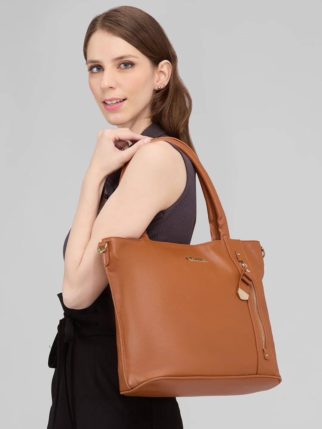 Caprese Gladys Medium Tan Tote Bag - Image 12