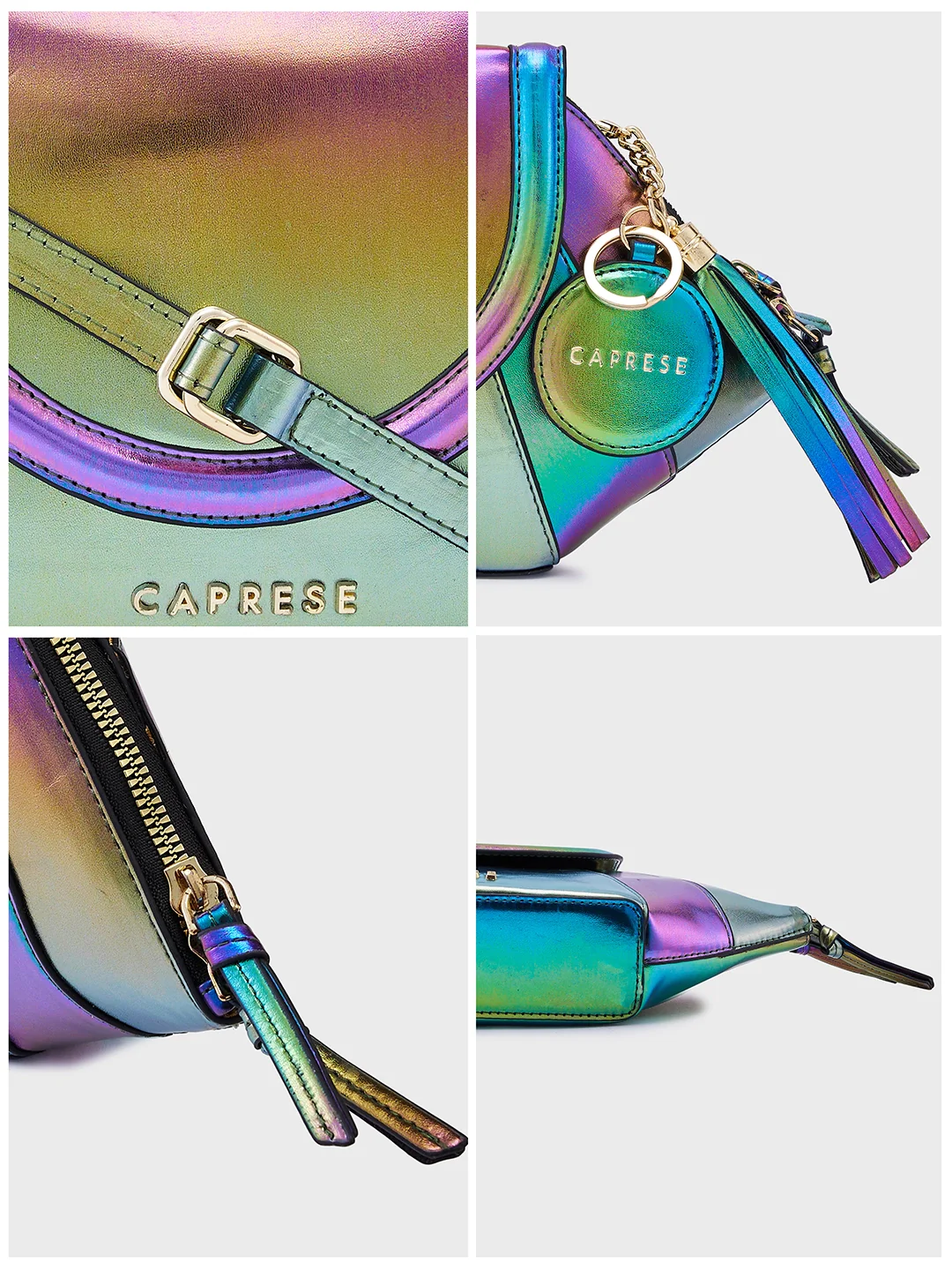 Caprese Glam Eve Large Metallic Clutch - Image 7