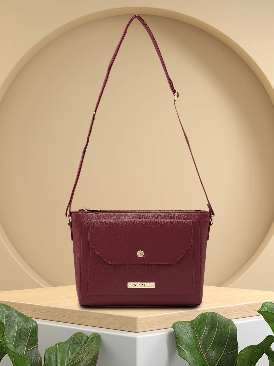 Caprese Glenn Medium Plum Sling Bag
