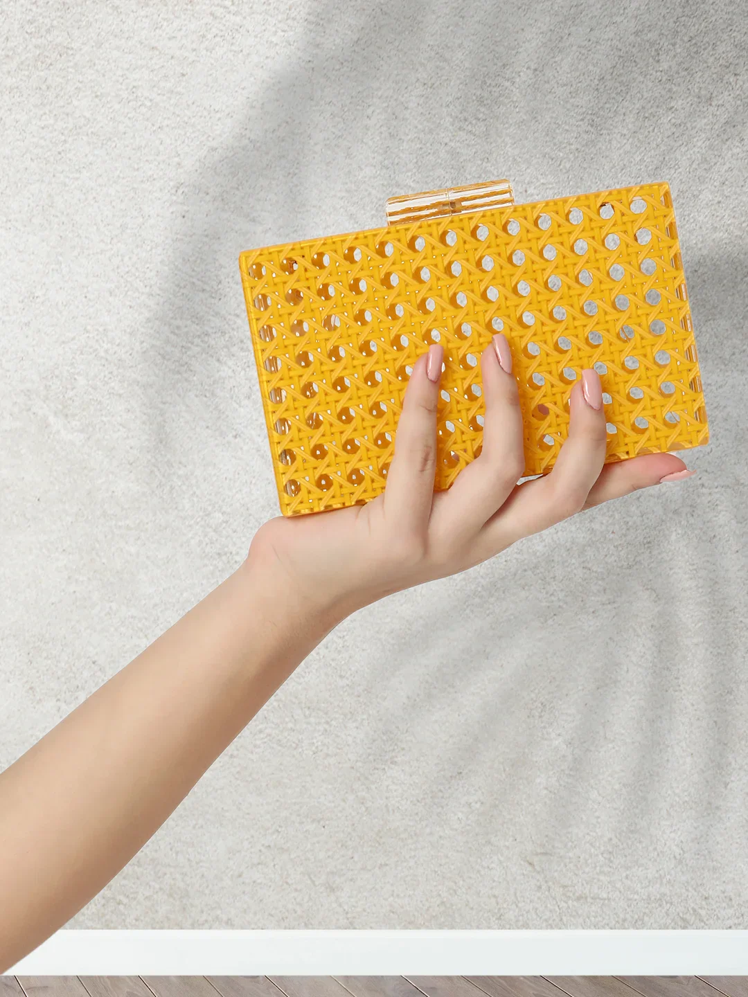 Caprese Golia Small Yellow Clutch - Image 2