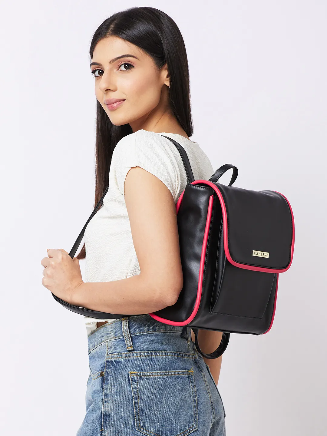 Caprese Gracie Medium Black Backpack - Image 12