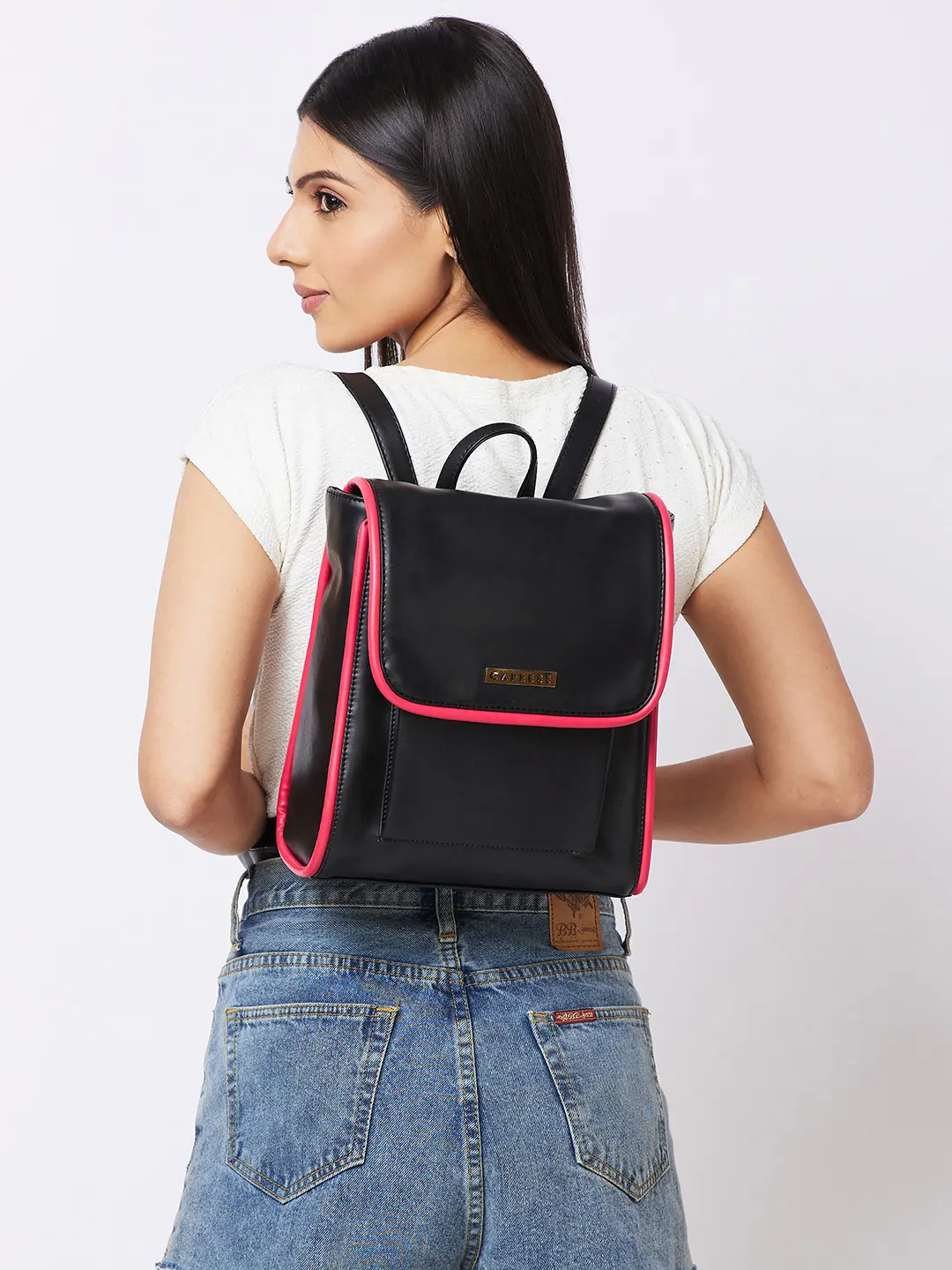 Caprese Gracie Medium Black Backpack - Image 2