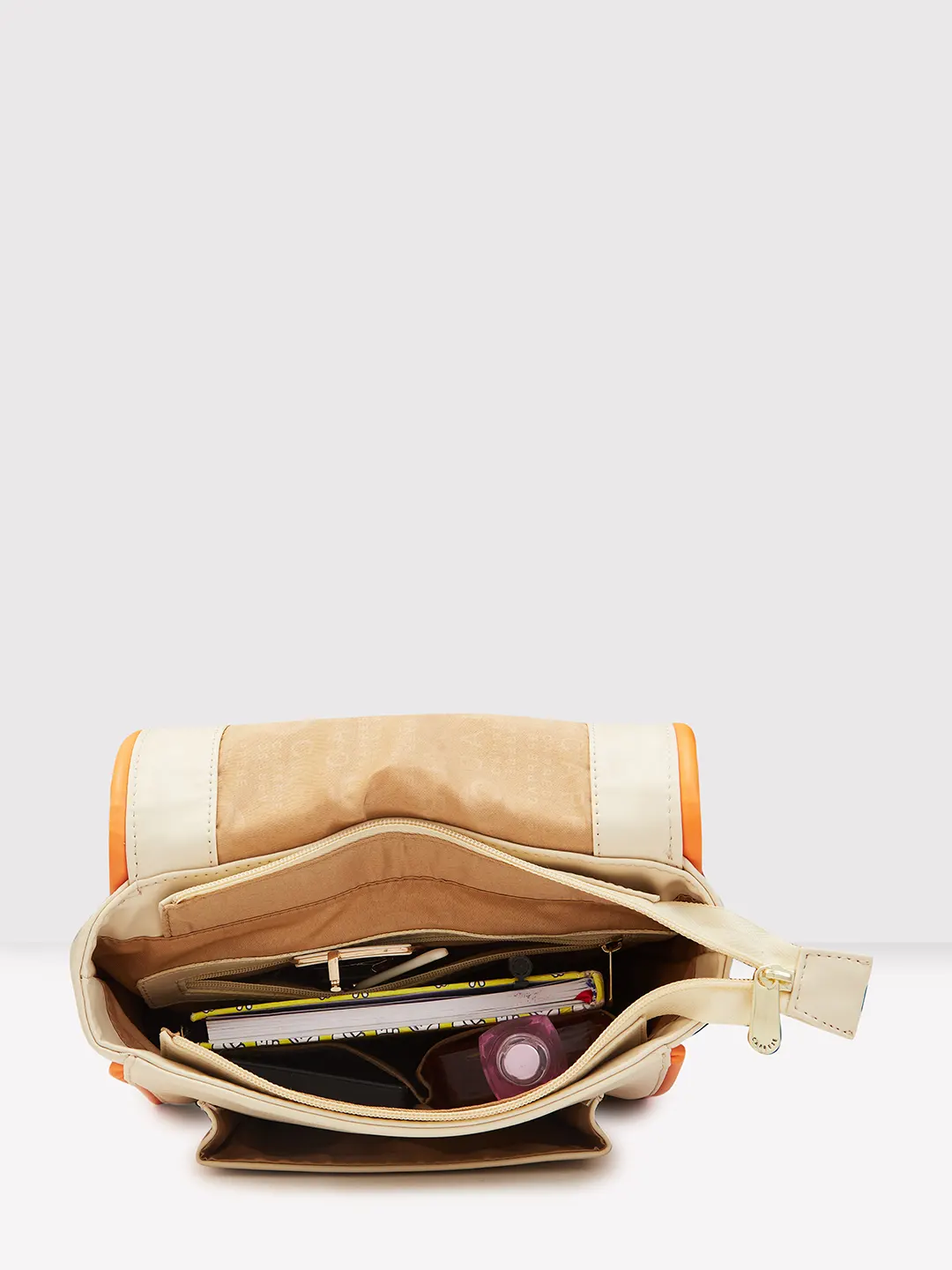 Caprese Gracie Medium Cream Backpack - Image 9