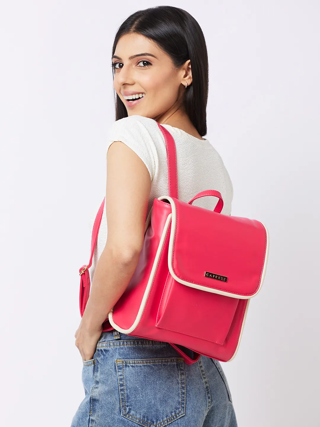 Caprese Gracie Medium Magenta Backpack - Image 2