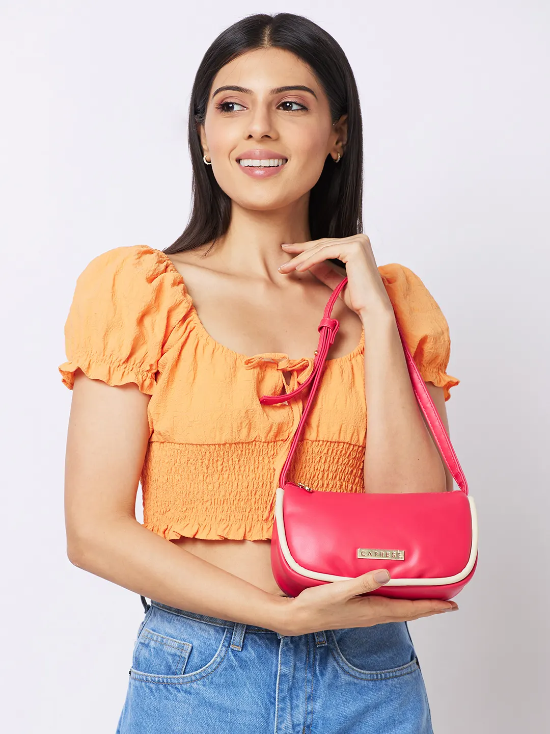 Caprese Gracie Medium Magenta Baguette Bag - Image 13
