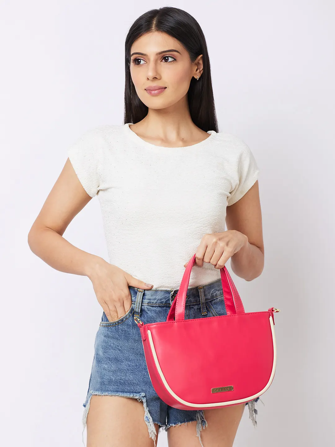 Caprese Gracie Medium Magenta Satchel Bag - Image 2