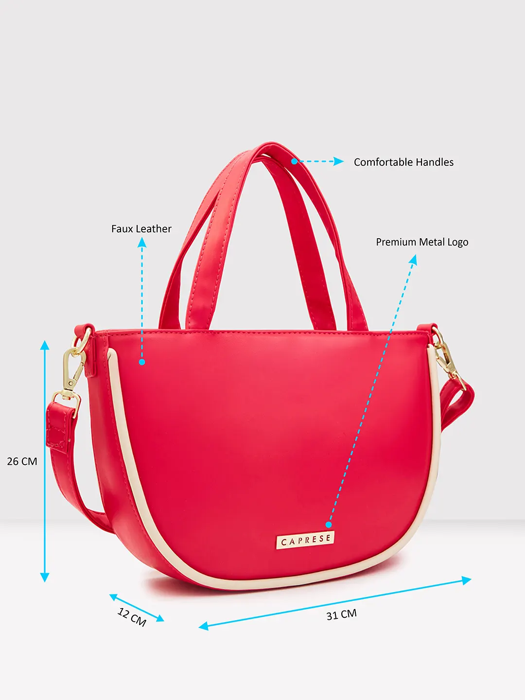 Caprese Gracie Medium Magenta Satchel Bag - Image 8