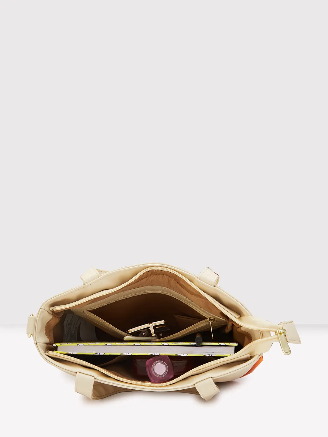 Caprese Gracie Medium Cream Satchel Bag - Image 10