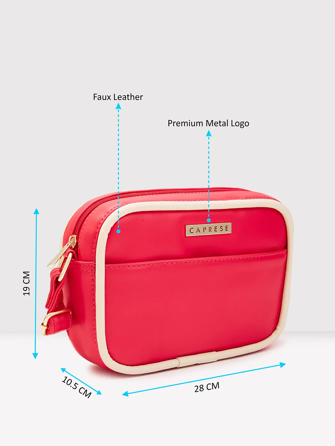 Caprese Gracie Medium Magenta Sling Bag - Image 8