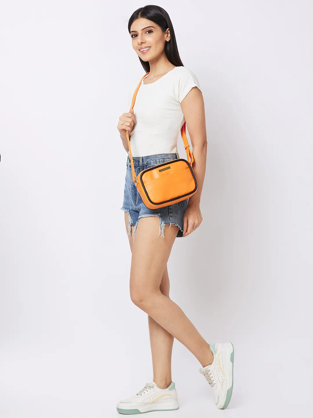 Caprese Gracie Medium Orange Sling Bag - Image 14