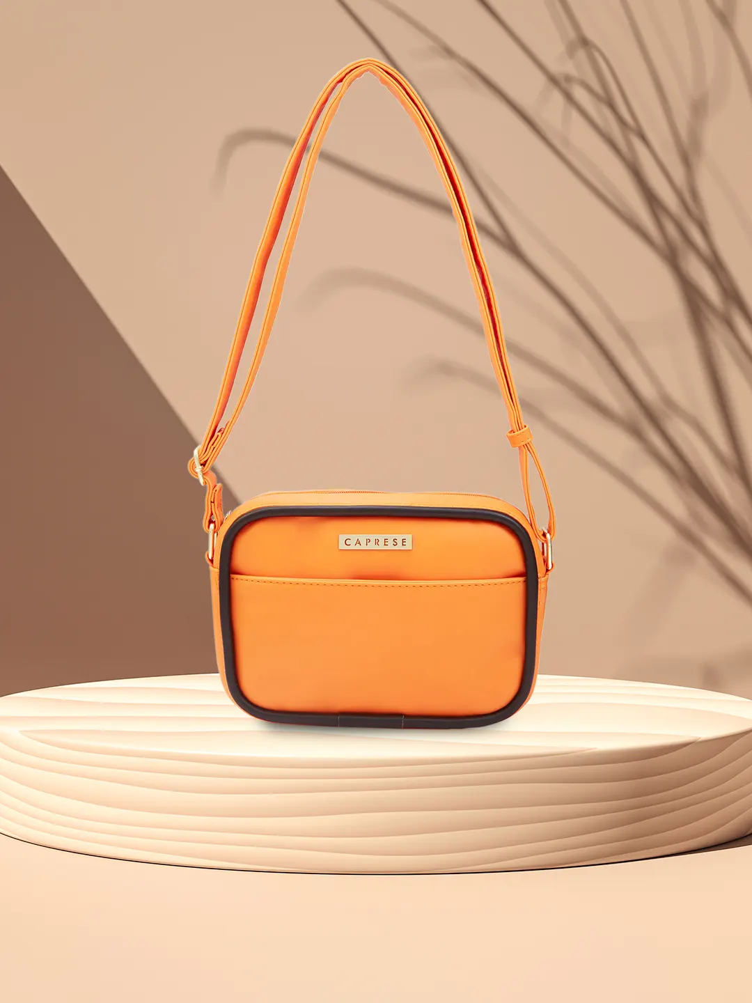 Caprese Gracie Medium Orange Sling Bag - Image 3