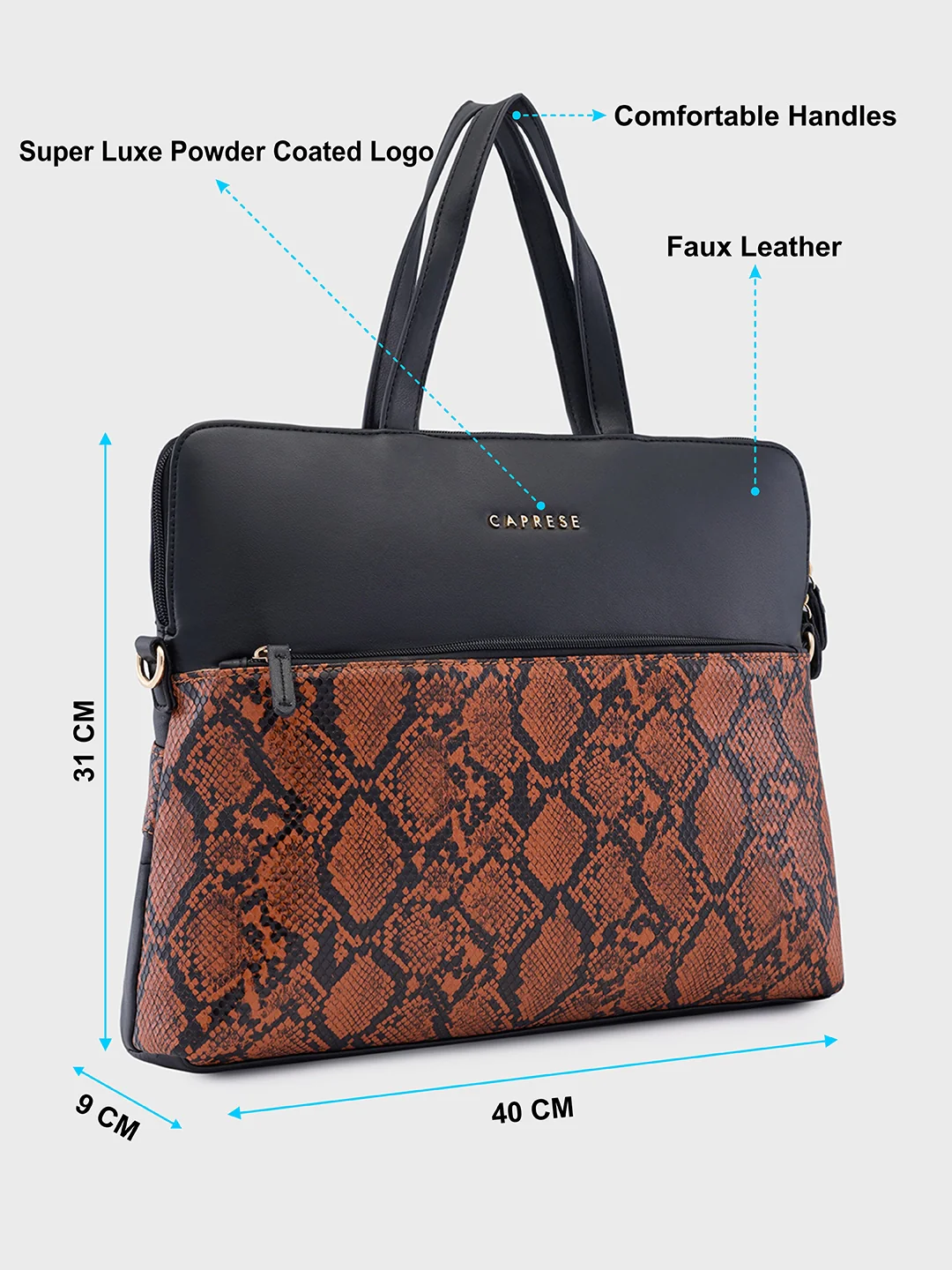 Caprese Gypsy Large Black Laptop Bag - Image 7
