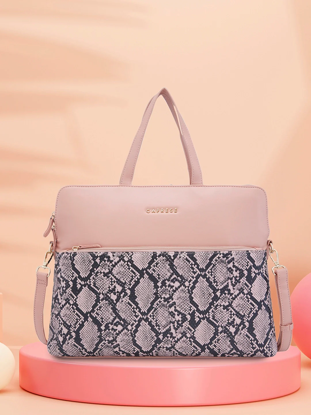 Caprese Gypsy Large Light Pink Laptop Bag - Image 3
