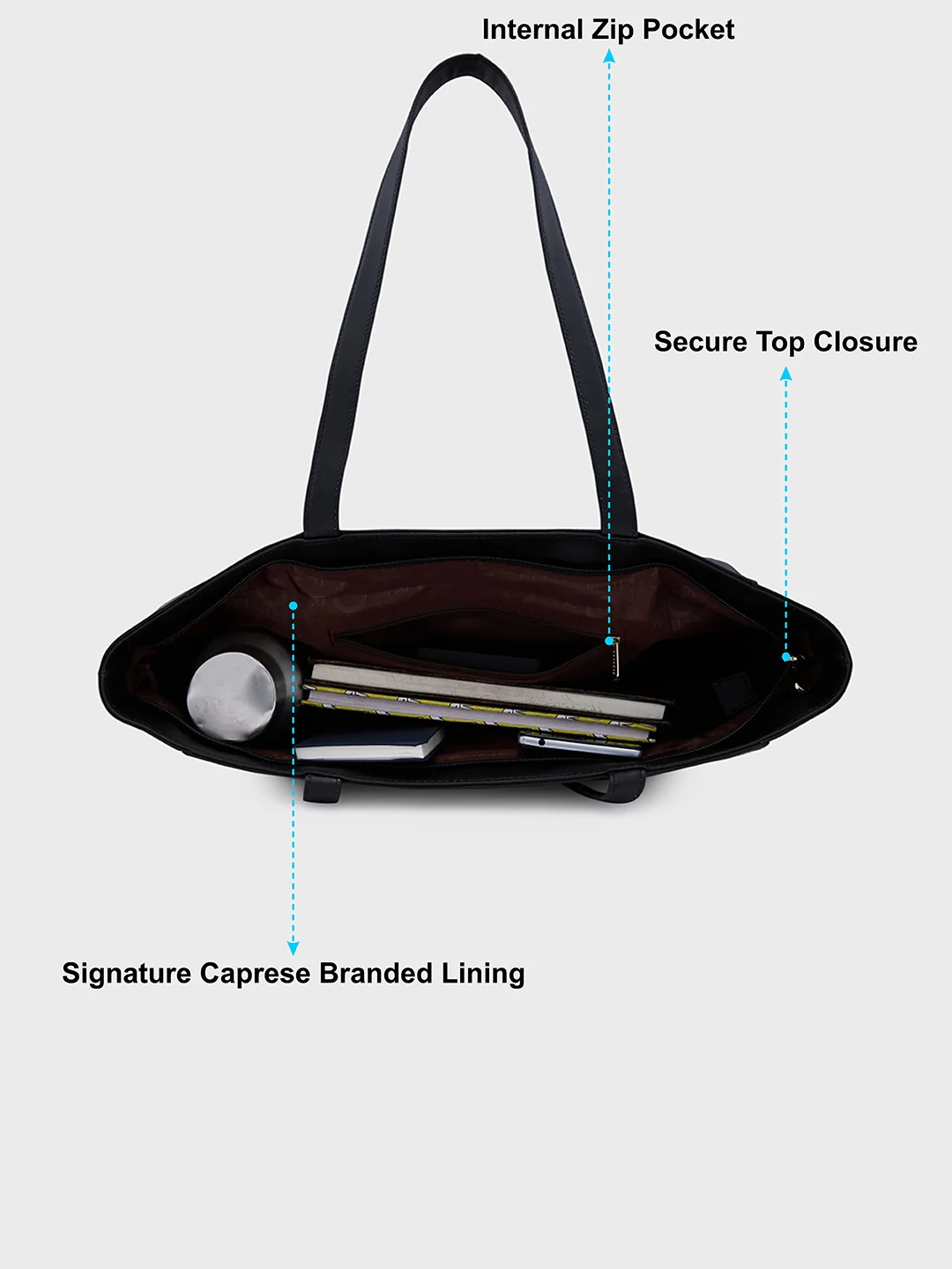 Caprese Hanna Large Black Tote Bag - Image 4