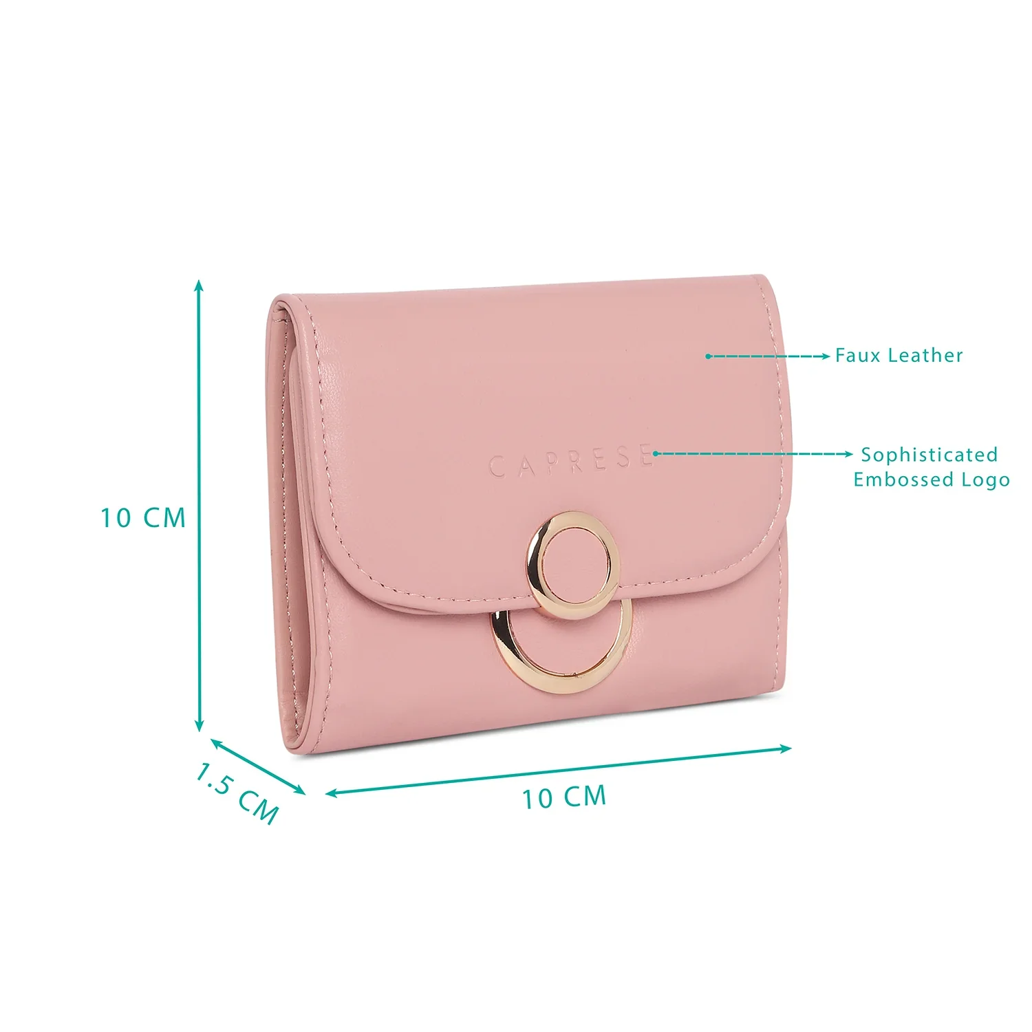 Caprese Happy Small Sweet Pink Fold Wallet - Image 6