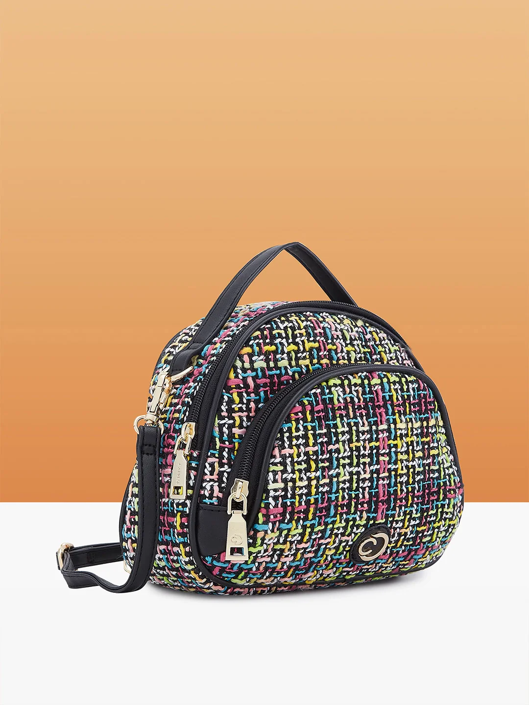 Caprese Harmonee Small Black Sling Bag - Image 3