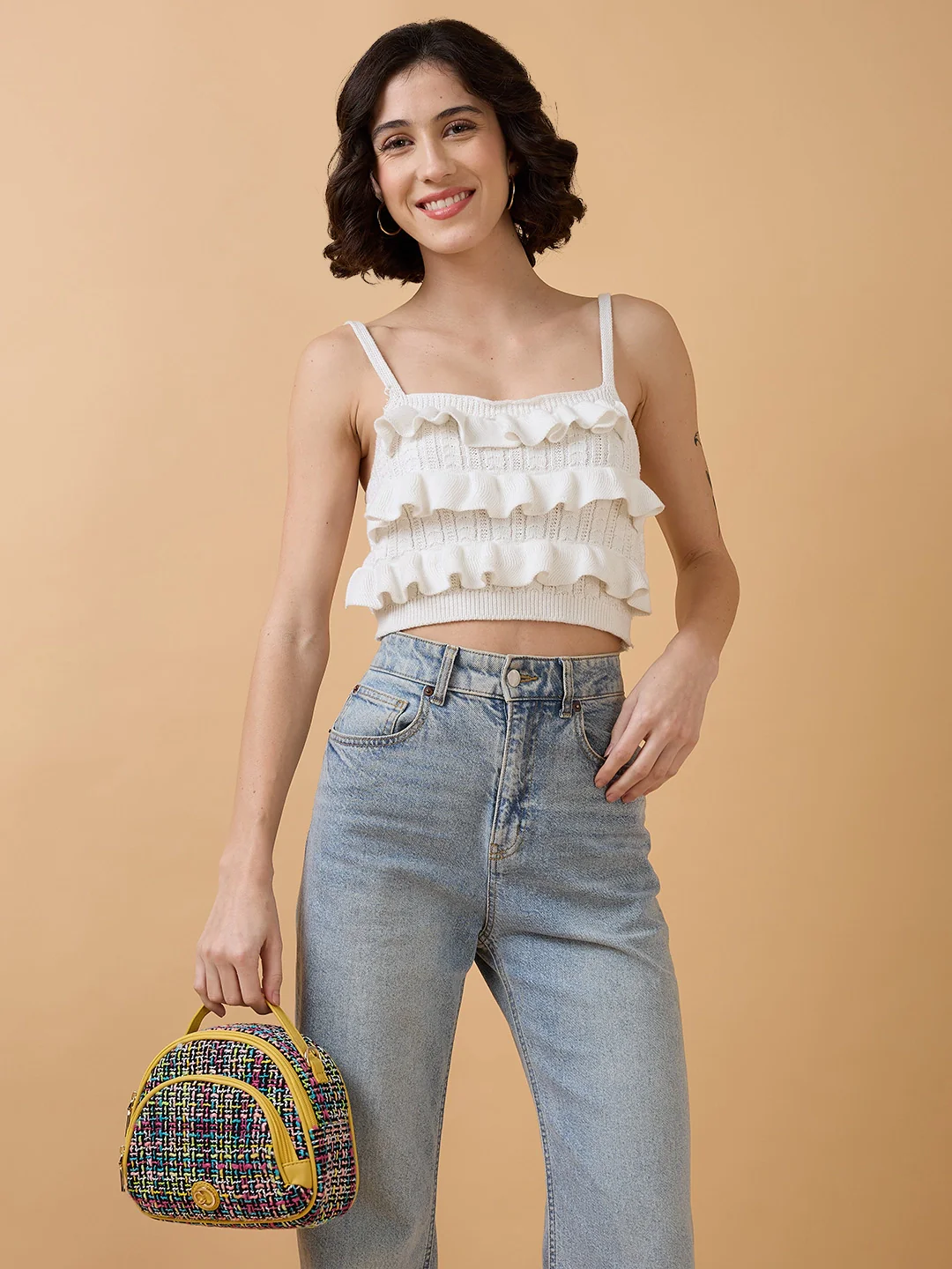 Caprese Harmonee Small Yellow Sling Bag - Image 9