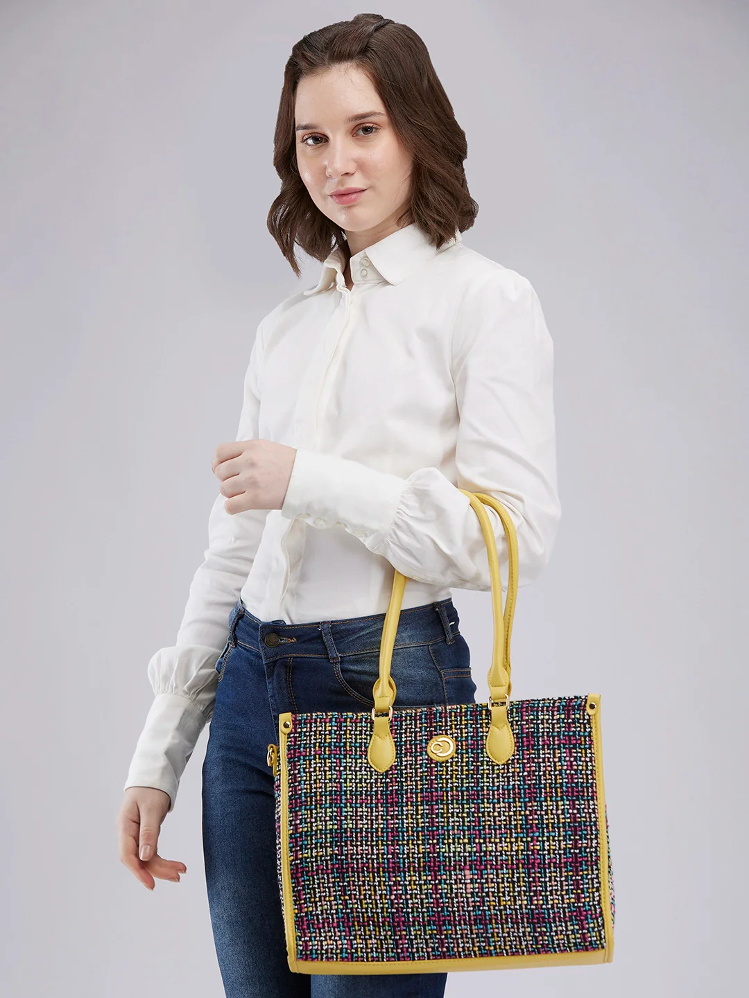 Caprese Harmonee Large Yellow Tote Bag - Image 12