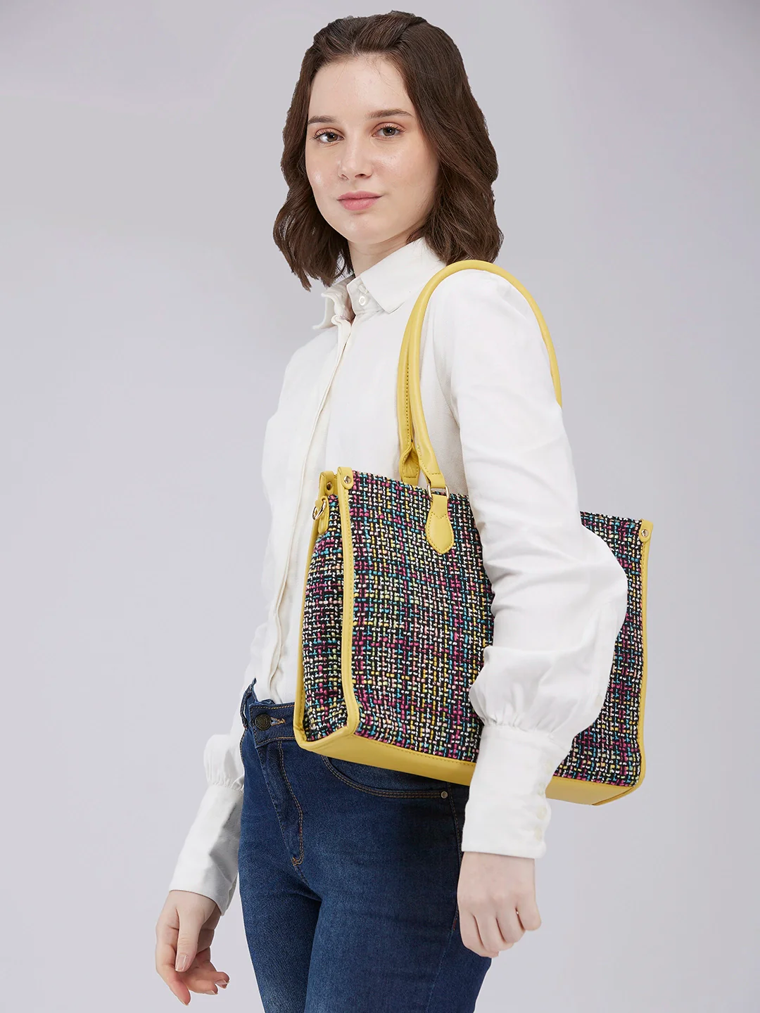 Caprese Harmonee Large Yellow Tote Bag - Image 13