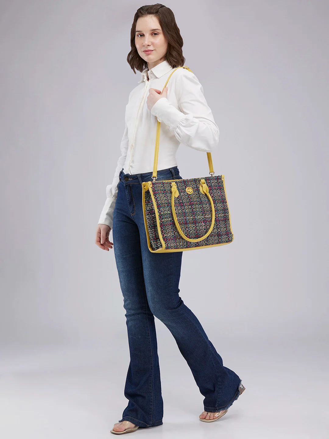 Caprese Harmonee Large Yellow Tote Bag - Image 2