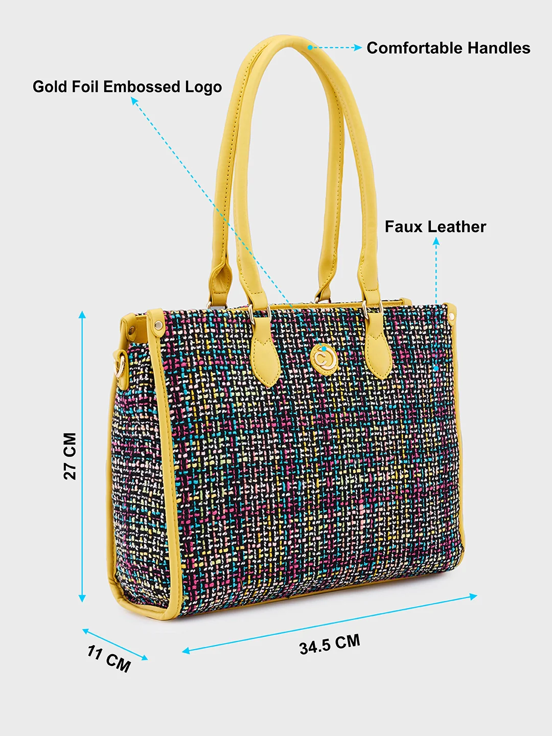 Caprese Harmonee Large Yellow Tote Bag - Image 7
