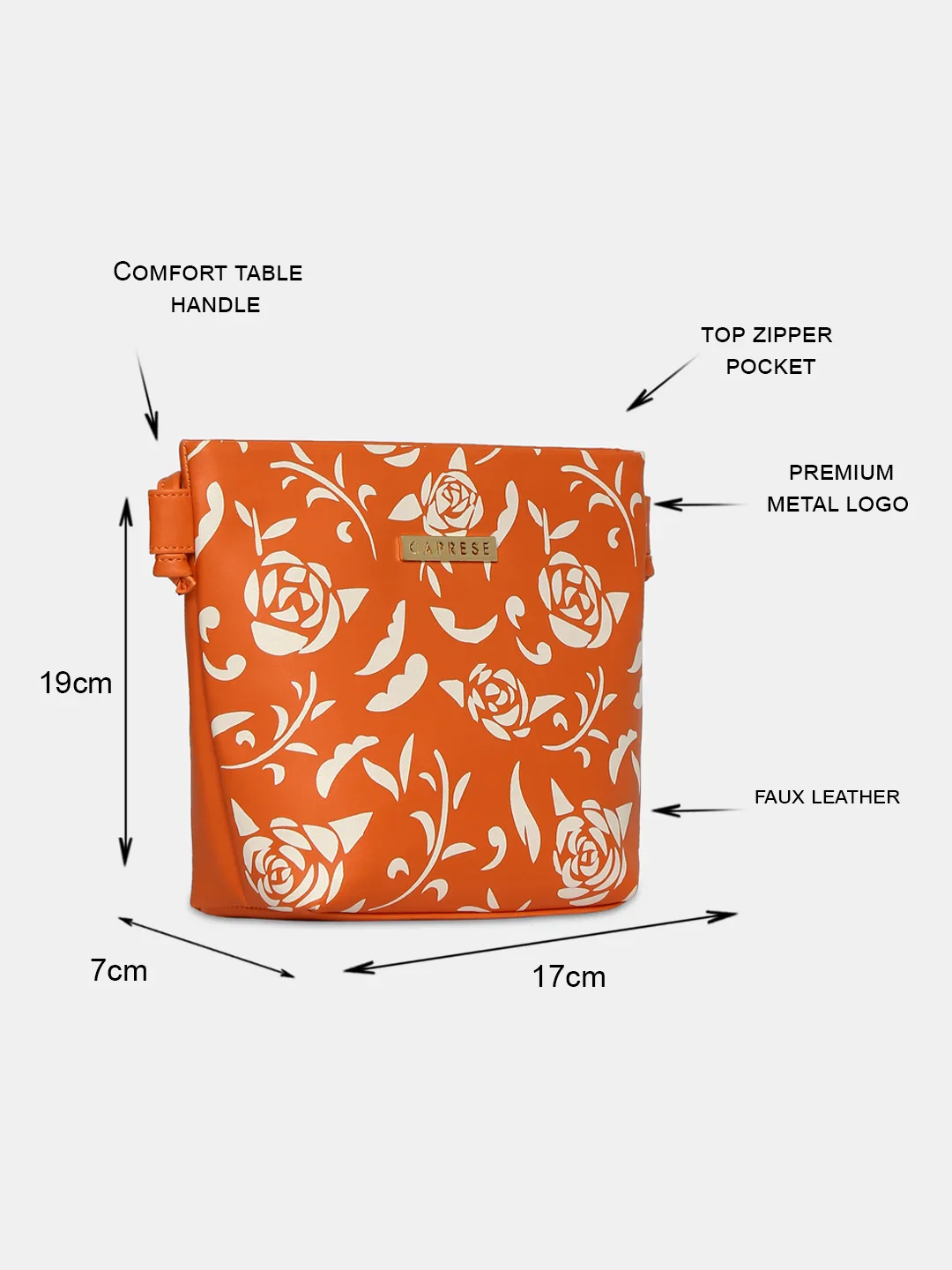 Caprese Harvey Small Burnt Orange Sling Bag - Image 11