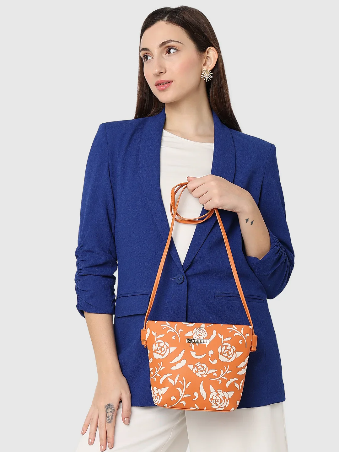 Caprese Harvey Small Burnt Orange Sling Bag - Image 13