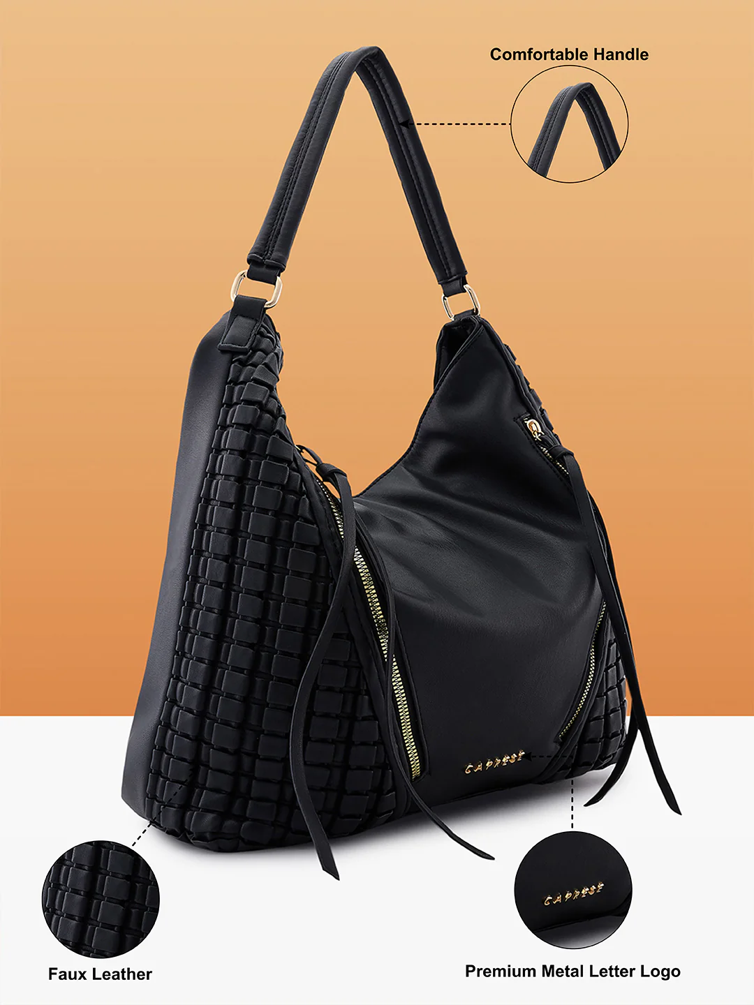 Caprese Havana Large Black Satchel Bag - Image 6